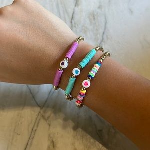 Three friendship bracelets cool colors and rainbow!